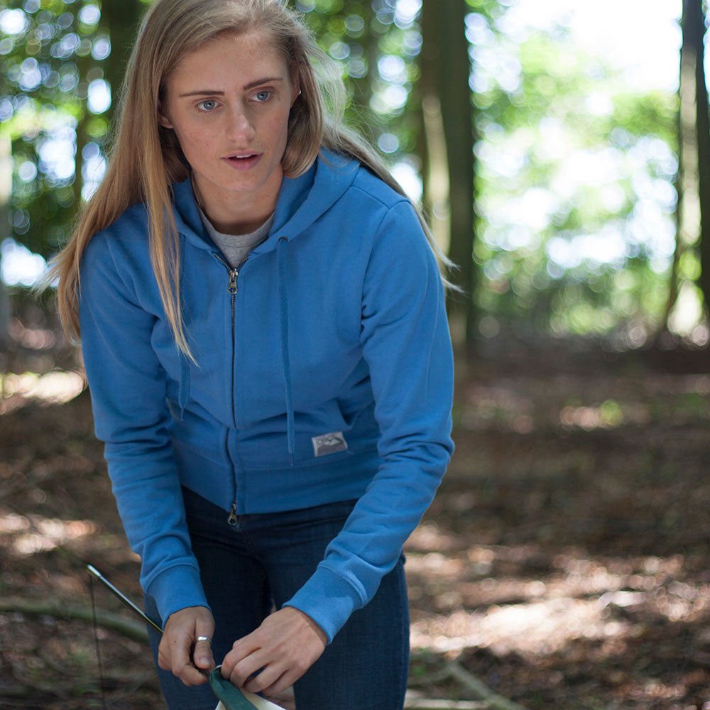 silverstick womens organic cotton tobias ocean blue zip hoodie adventure