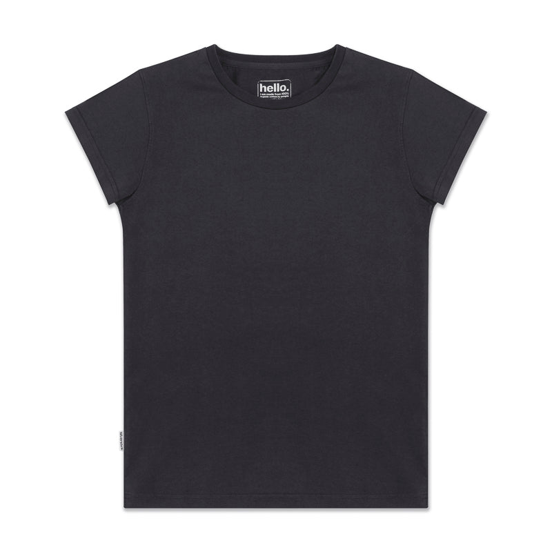 Silverstick Women Adventure Organic Cotton T Shirt Blank Charcoal