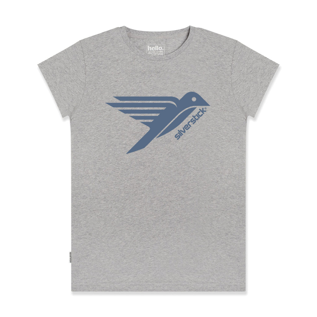 silverstick womens organic cotton original logo ash marl t shirt
