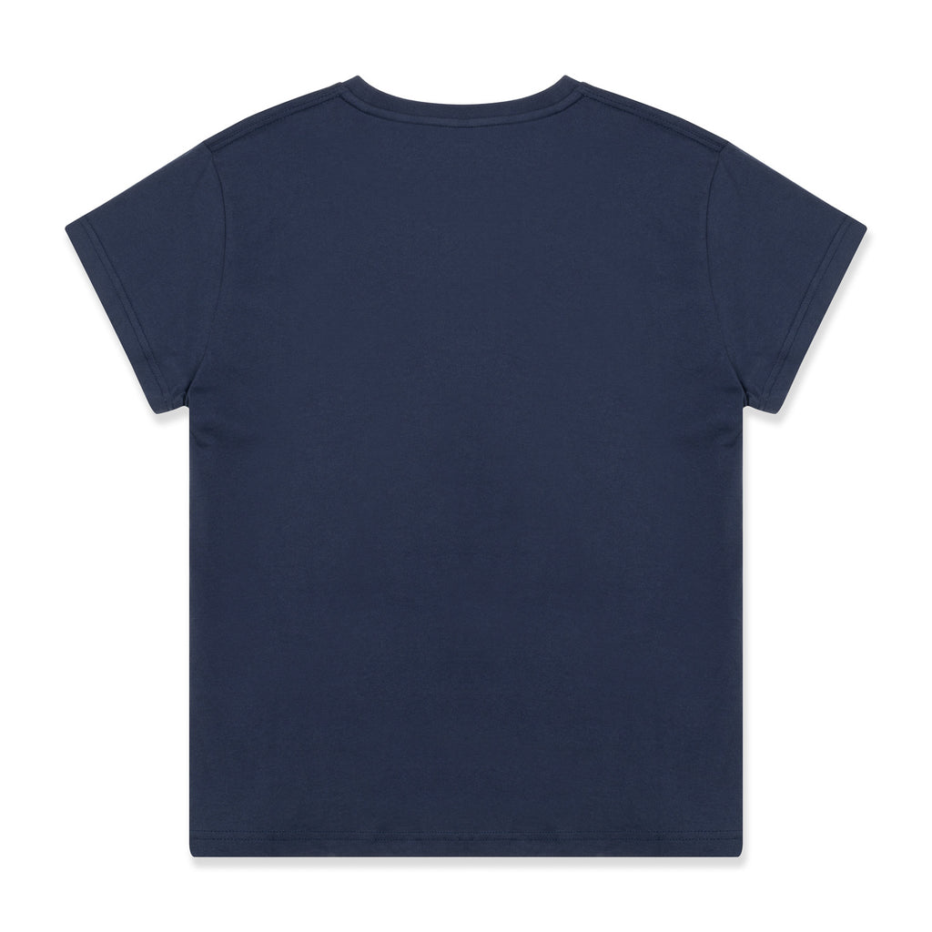 silverstick womens adventure organic cotton t shirt boxy navy back