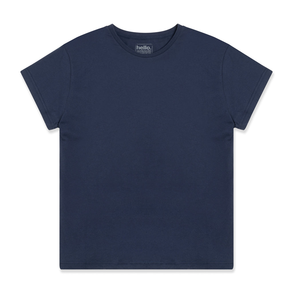 silverstick womens adventure organic cotton t shirt boxy navy front