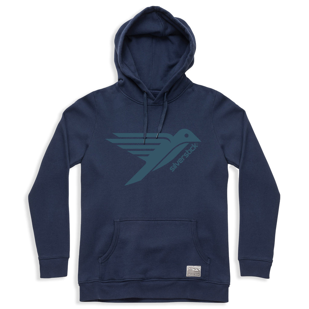silverstick womens organic cotton hoodie lancelin original logo navy front