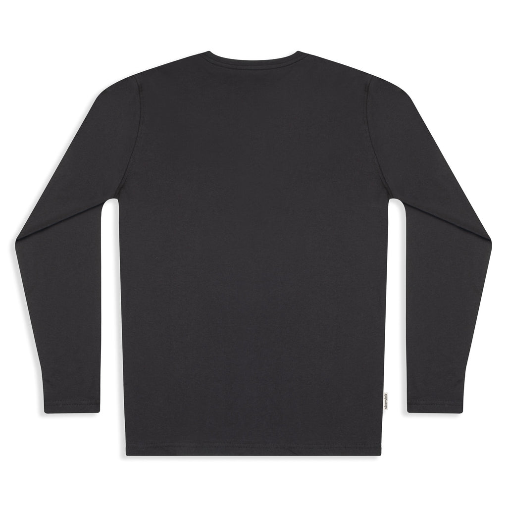 Silverstick Womens Blank Organic Cotton Long Sleeve T Shirt Charcoal Back