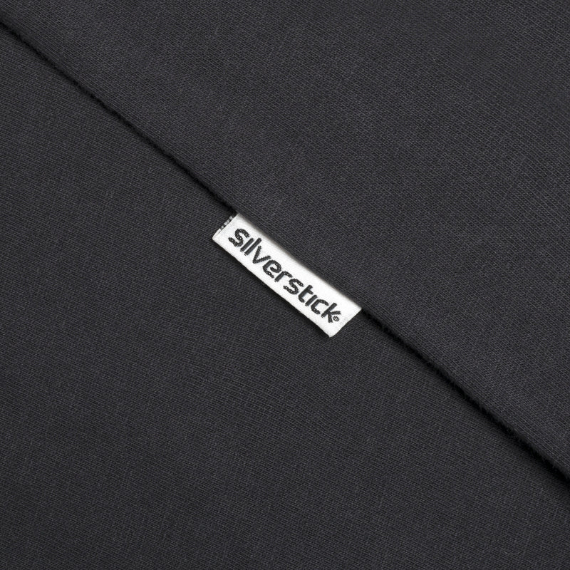 Silverstick Womens Blank Organic Cotton Long Sleeve T Shirt Charcoal Side Label
