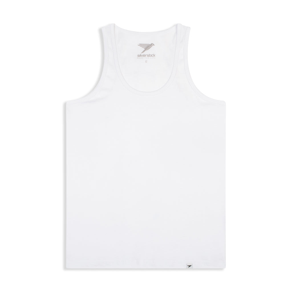 Silverstick Womens Blank Organic Cotton Vest Top White Front