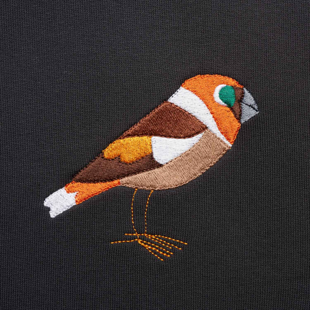 Silverstick mens matt sewell hawfinch organic cotton sweat embroidery
