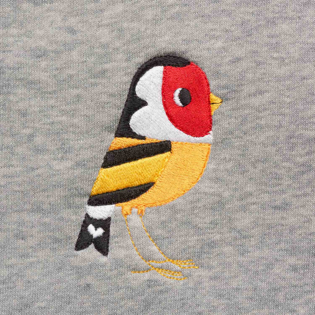 Silverstick childrens matt sewell Goldfinch organic cotton sweat embroidery