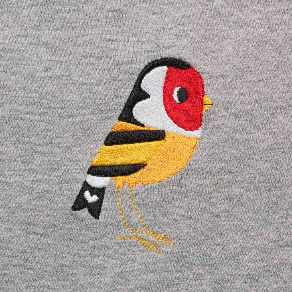 Silverstick womens matt sewell Goldfinch organic cotton sweat embroidery