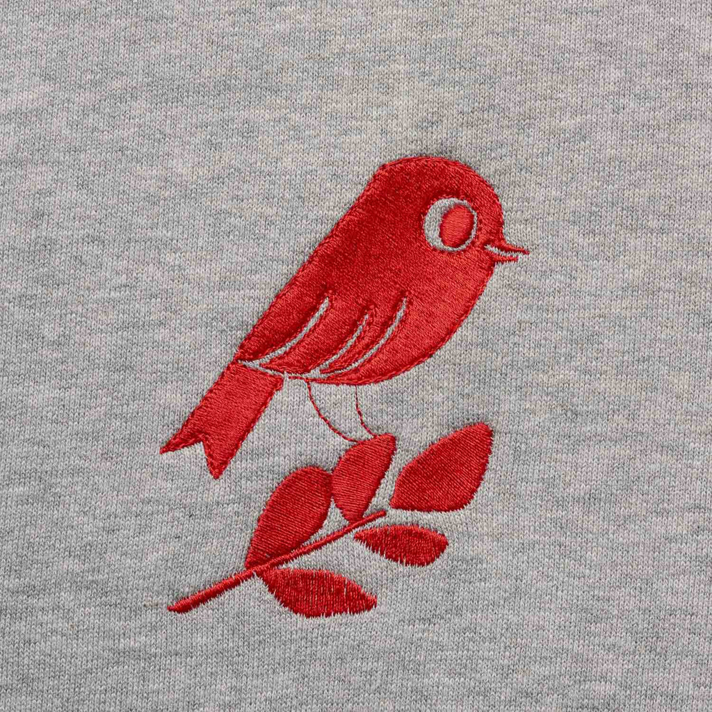 Silverstick womens matt sewell Red Bird organic cotton sweat embroidery