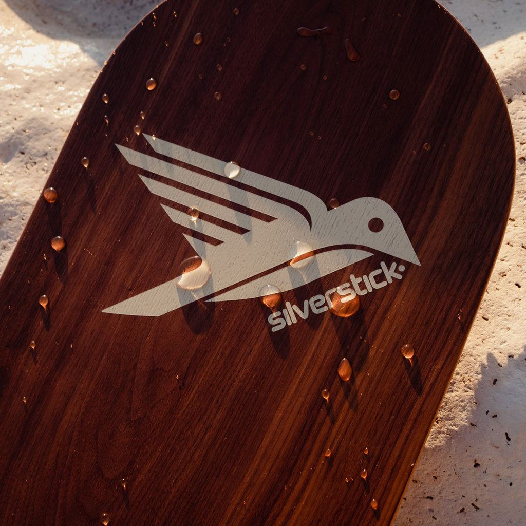 Silverstick Wooden Belly Board Walnut Clhalk Coast