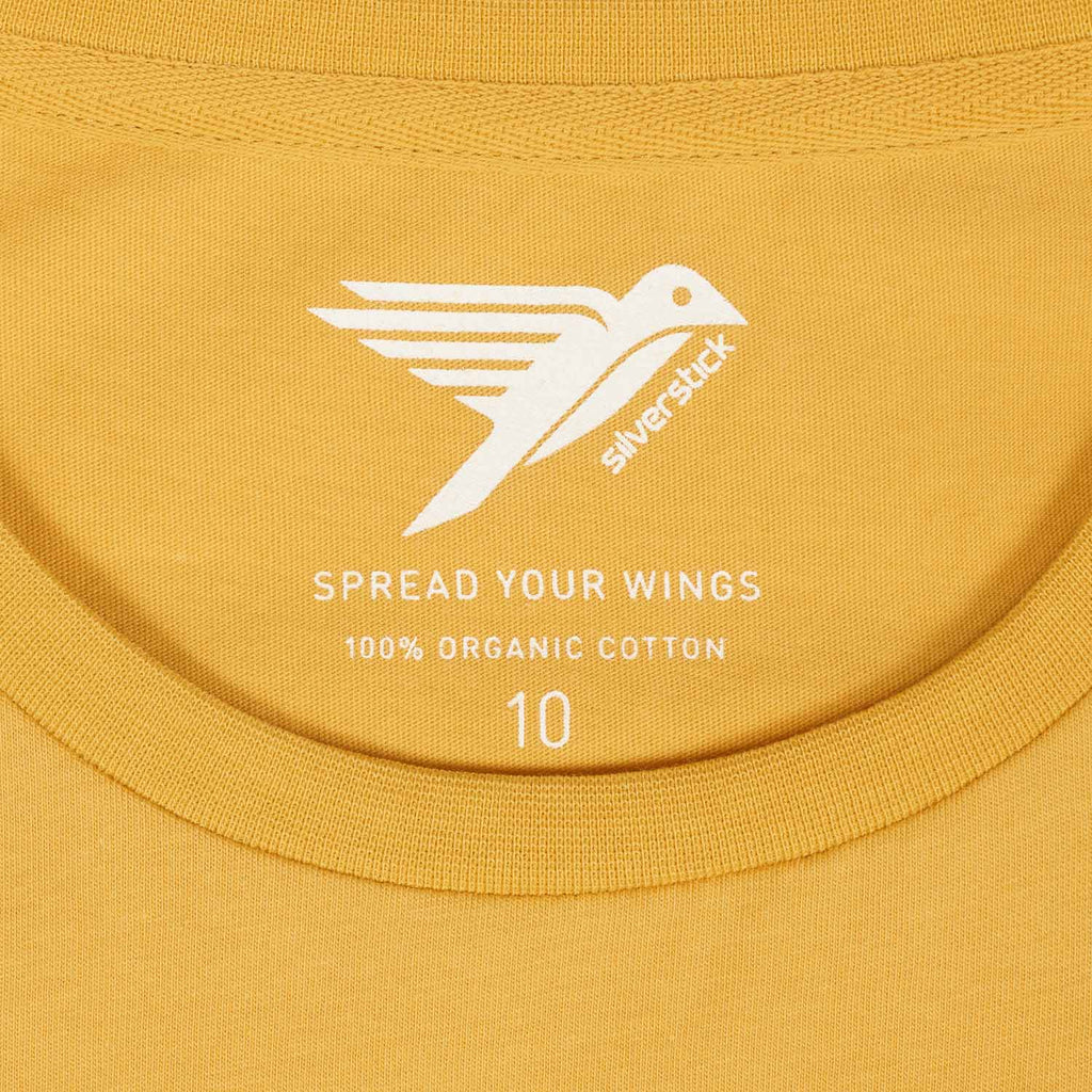 silverstick womens organic cotton explore more maize boxy t shirt neck print