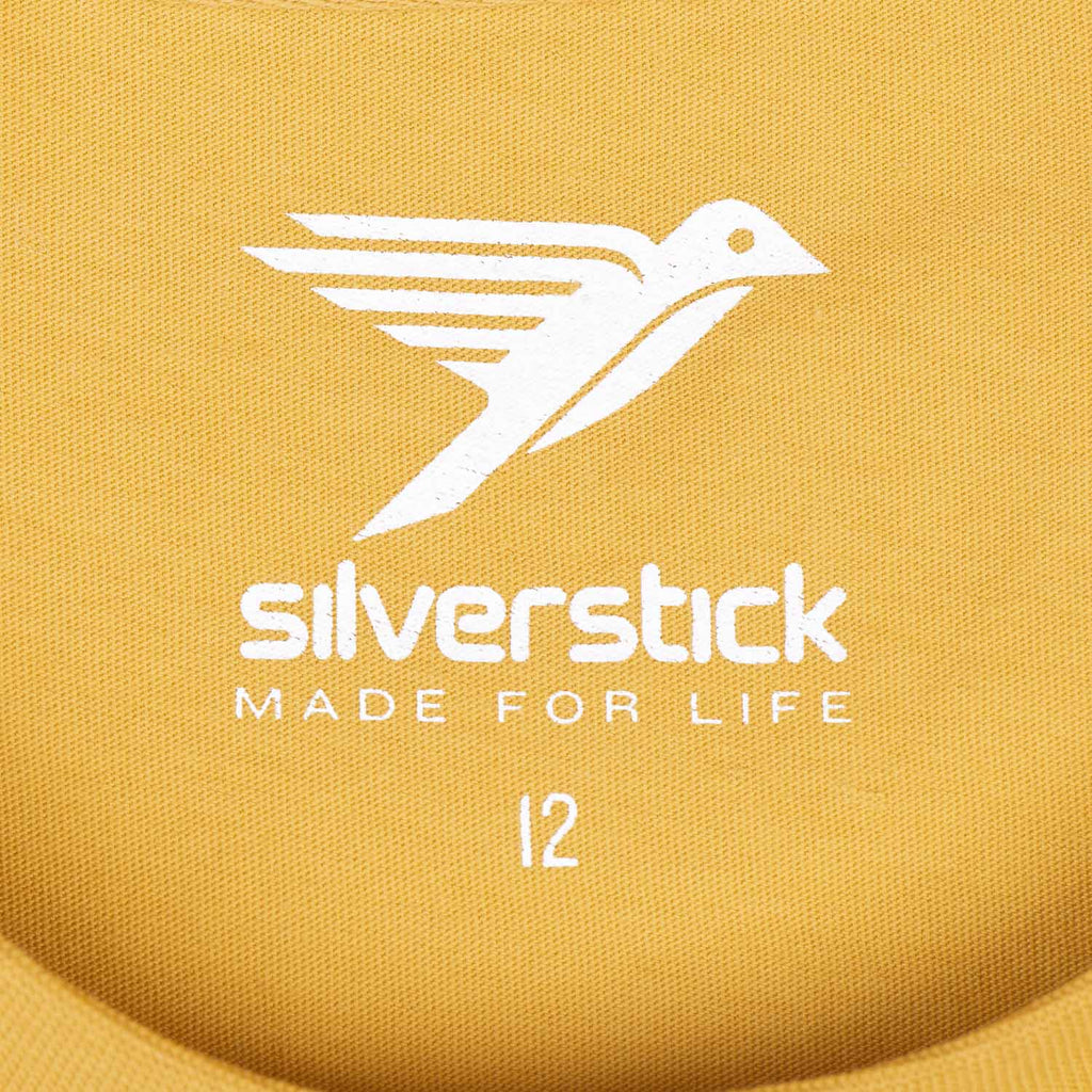 silverstick womens organic cotton tee maize neck detail