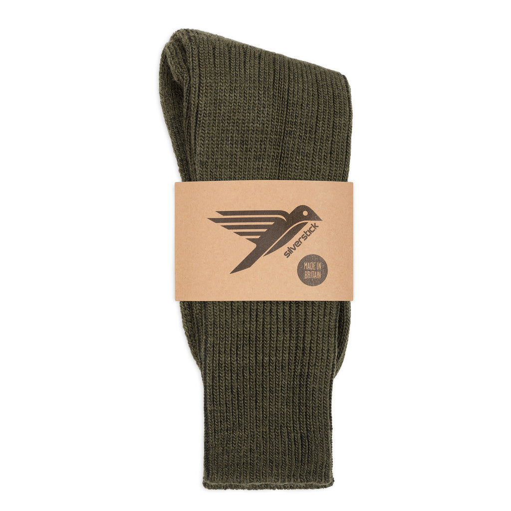 silverstick natural wool alpine sock olive