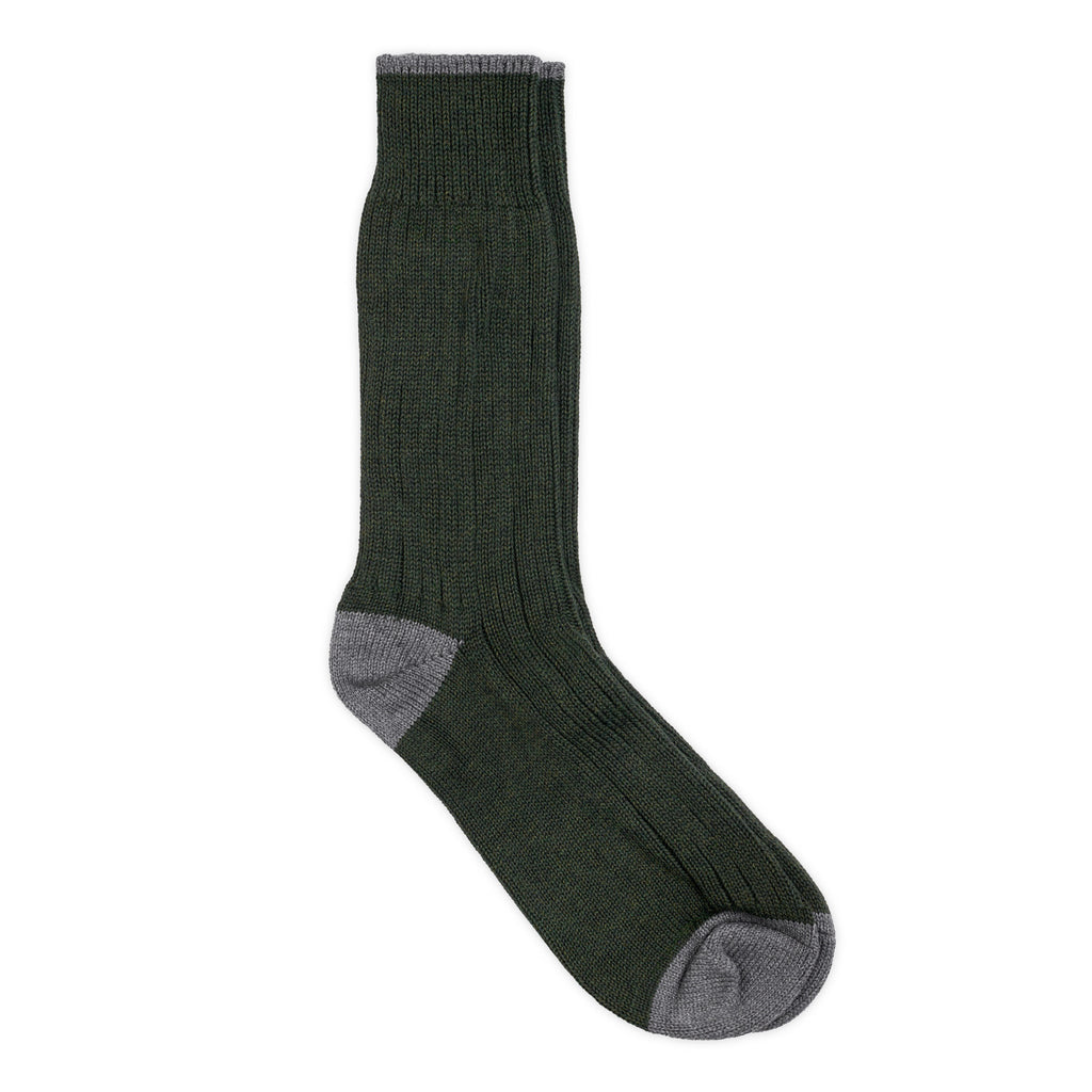 silverstick organic cotton caburn green contrast day sock full