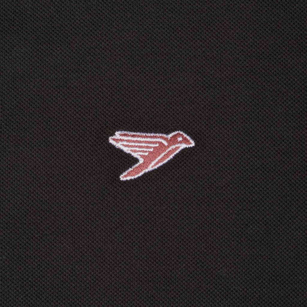 silverstick womens organic cotton earhart charcoal polo shirt label