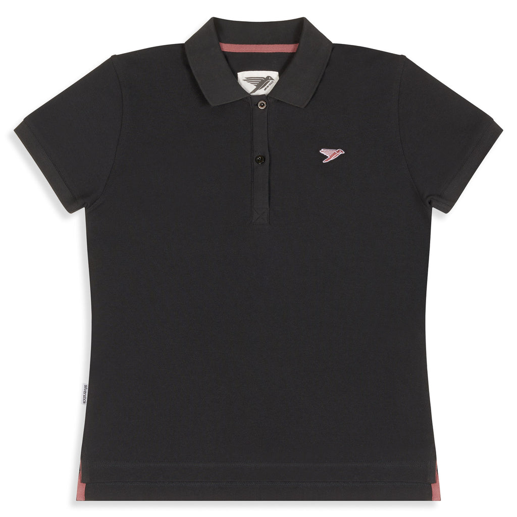 silverstick womens organic cotton earhart charcoal polo shirt