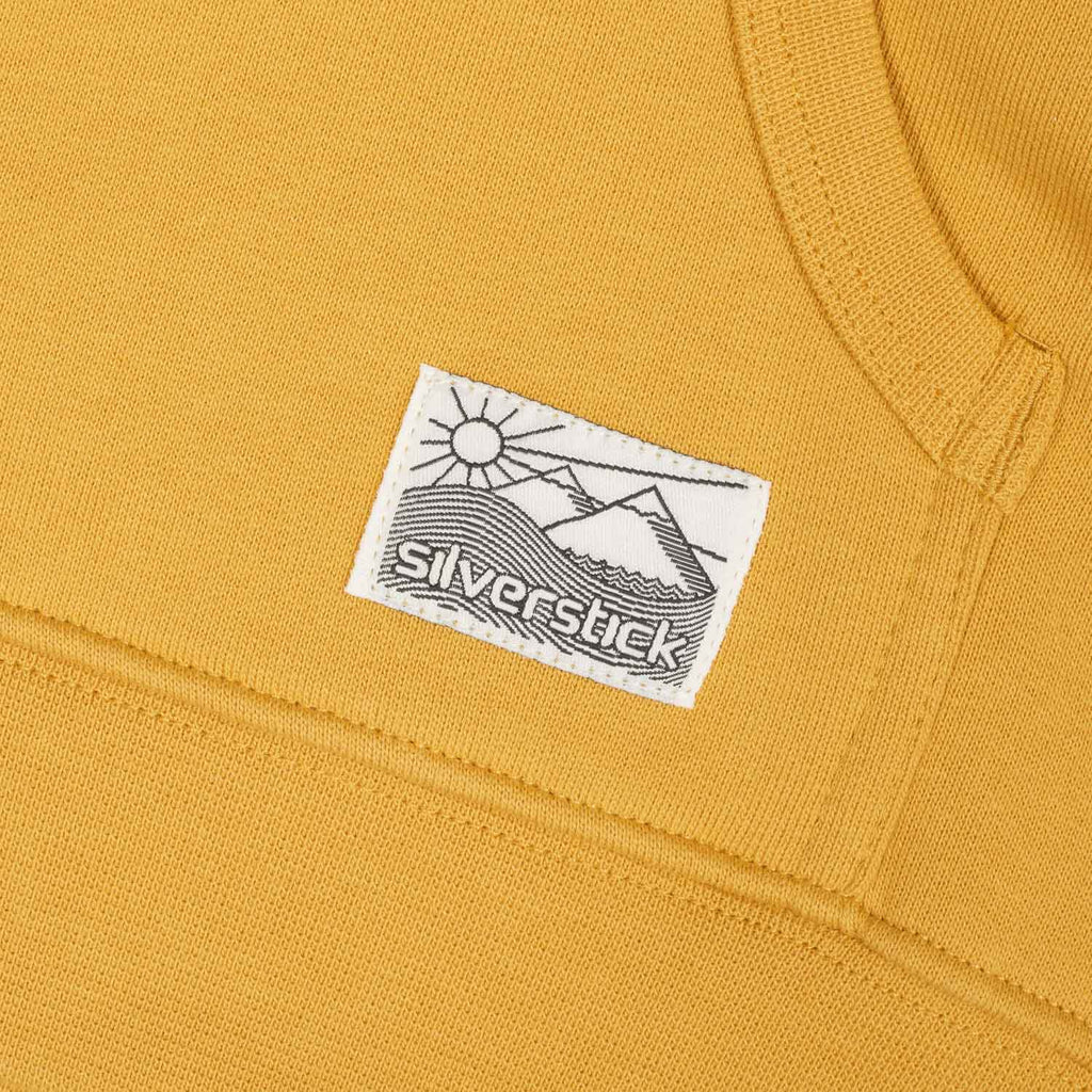 silverstick mens organic cotton hoodie ellerton maize patch label