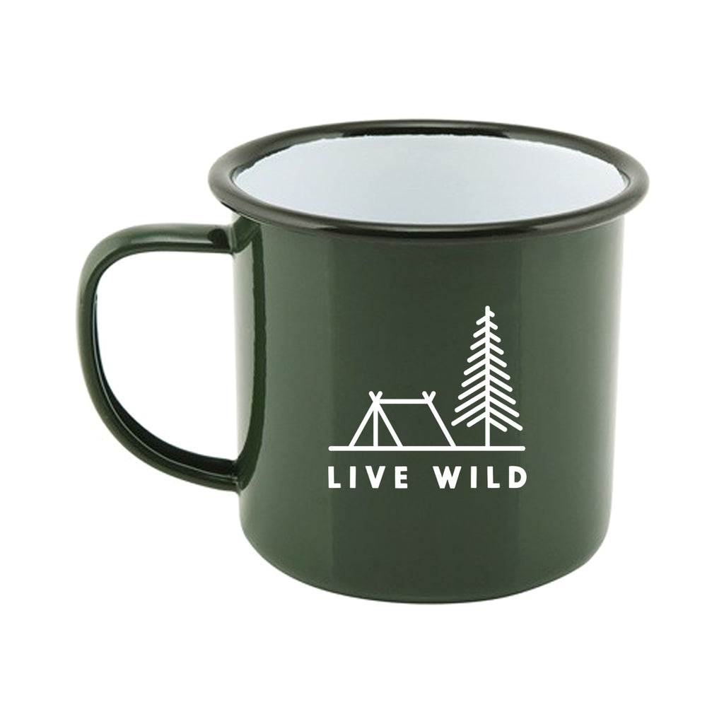 Silverstick Enamel Camping Mug Green With Black Rim