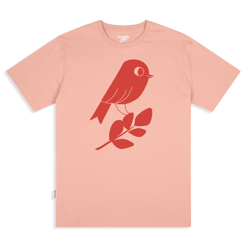 matt sewell + silverstick mens organic cotton red bird antique pink