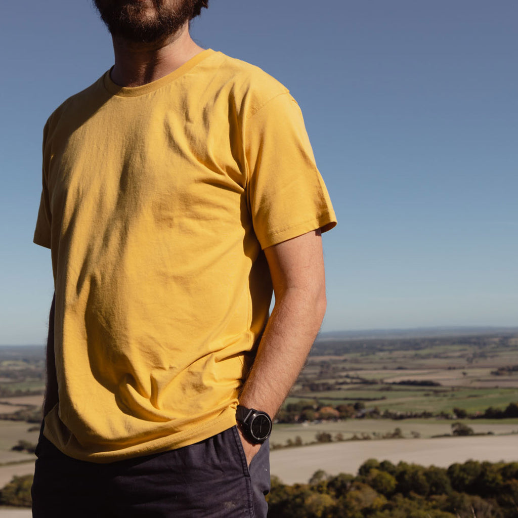 Silverstick Mens Adventure Organic Cotton T Shirt Maize Adventure South Downs