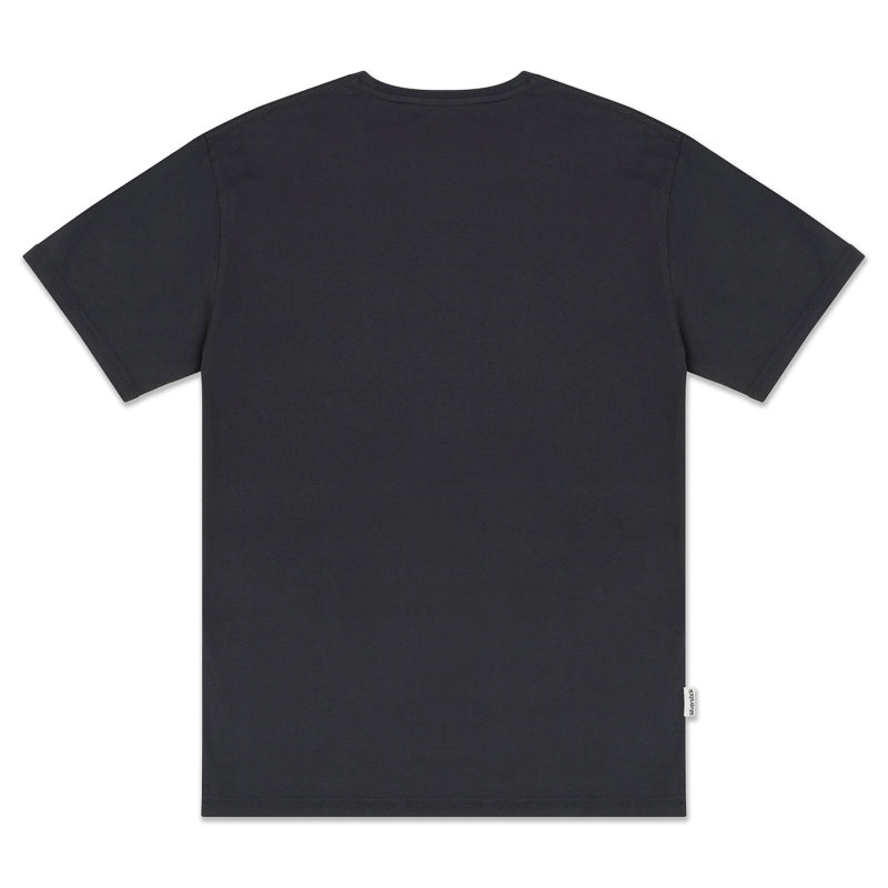 mens adventure organic cotton charcoal t shirt back