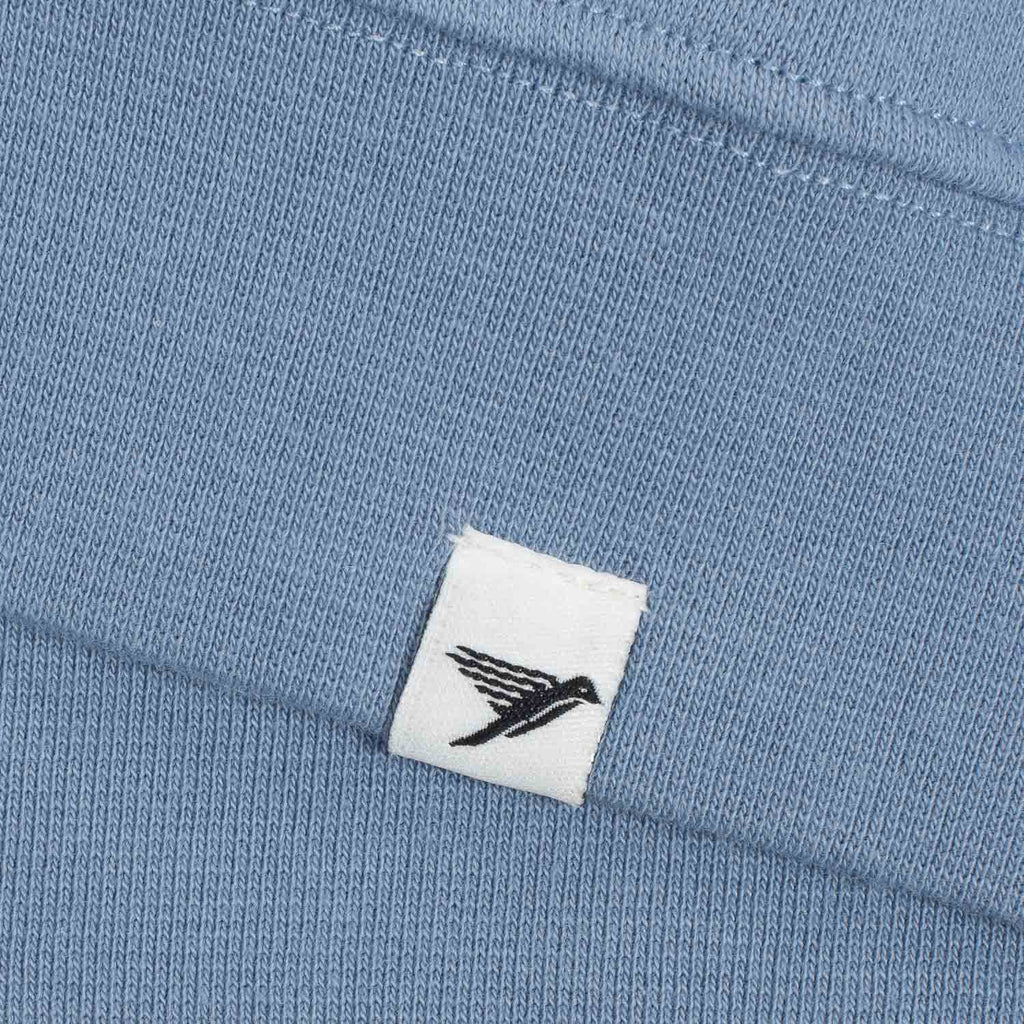 Silverstick Mens Nevis Organic Cotton Quarter Zip Sweat Faded Denim Hem Label