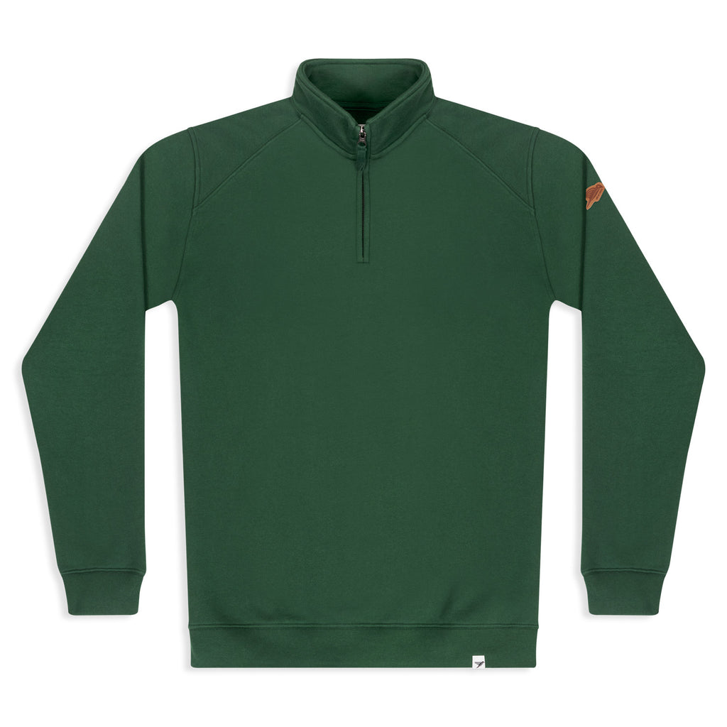 Silverstick Mens Nevis Organic Cotton Quarter Zip Sweat Greener Pastures Front