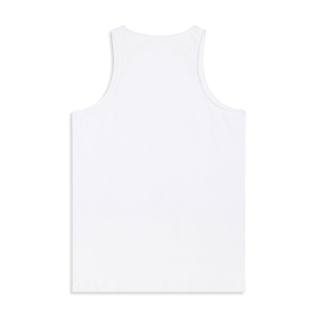 Silverstick Mens Blank Organic Cotton Vest Top White Back