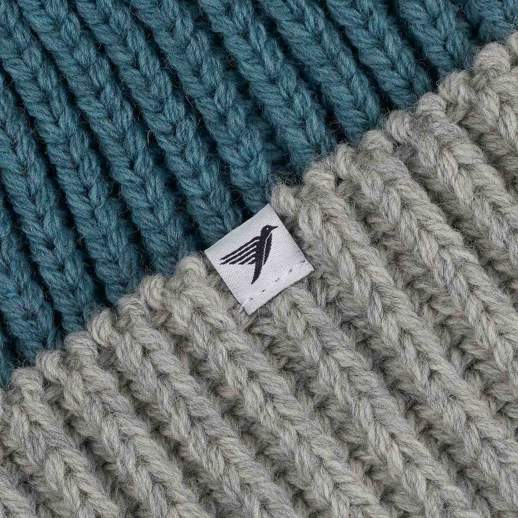 silverstick merino wool snowdon celeste bobble hat label