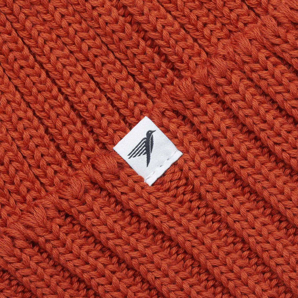 Silverstick Summit Heavyweight Organic Cotton Beanie Rust Bird Label