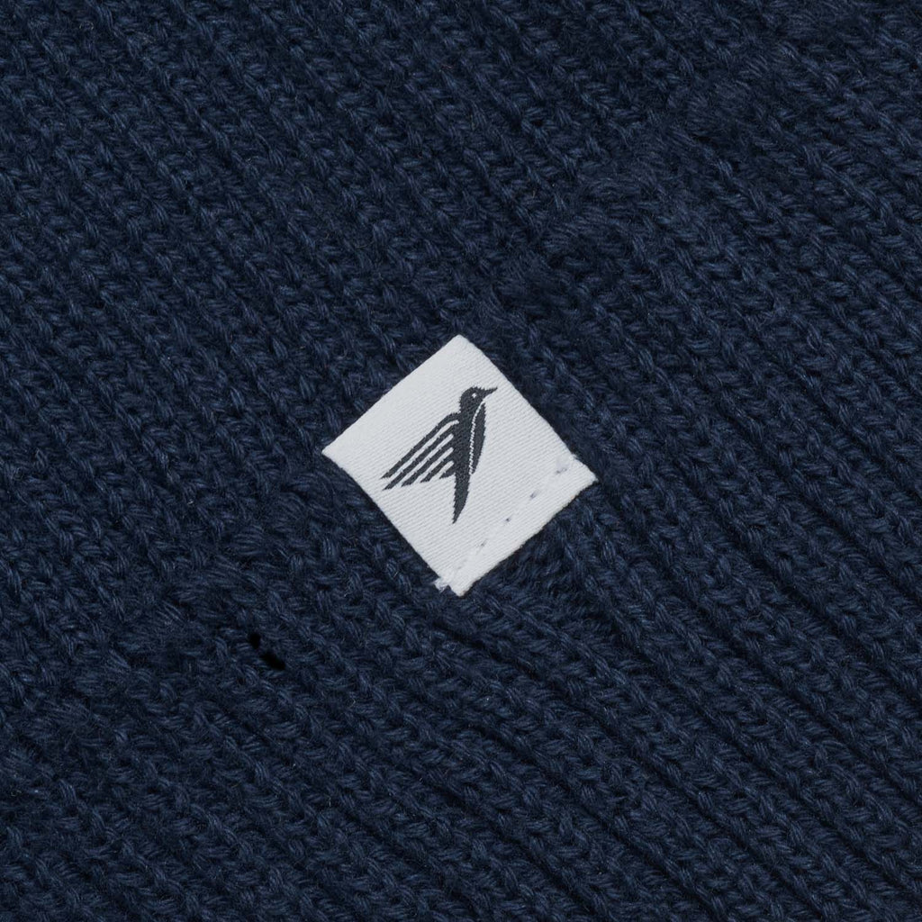 Silverstick Summit Lightweight Organic Cotton Beanie Navy Bird Label
