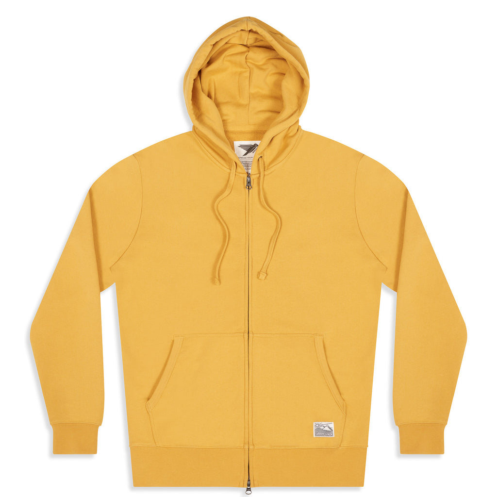 silverstick mens organic cotton tobias zip hoodie maize front