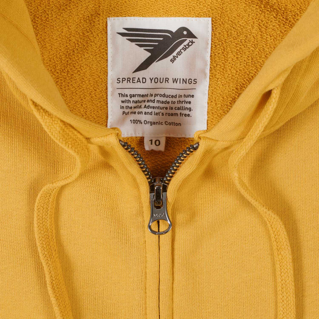 silverstick womens organic cotton tobias zip hoodie maize zip
