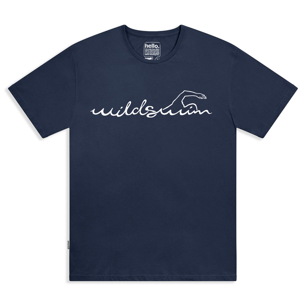 silverstick mens organic cotton wild swim navy t shirt