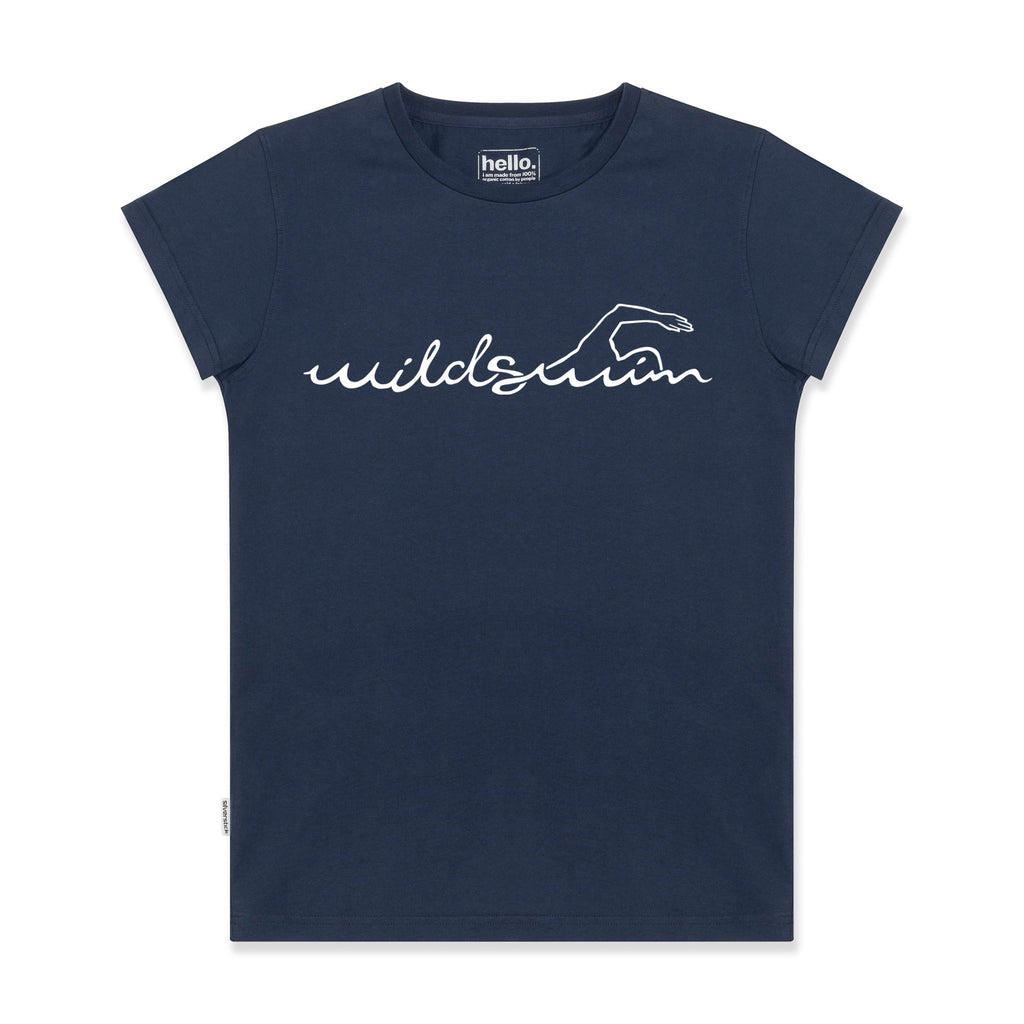 silverstick womens organic cotton wild swim navy t shirt