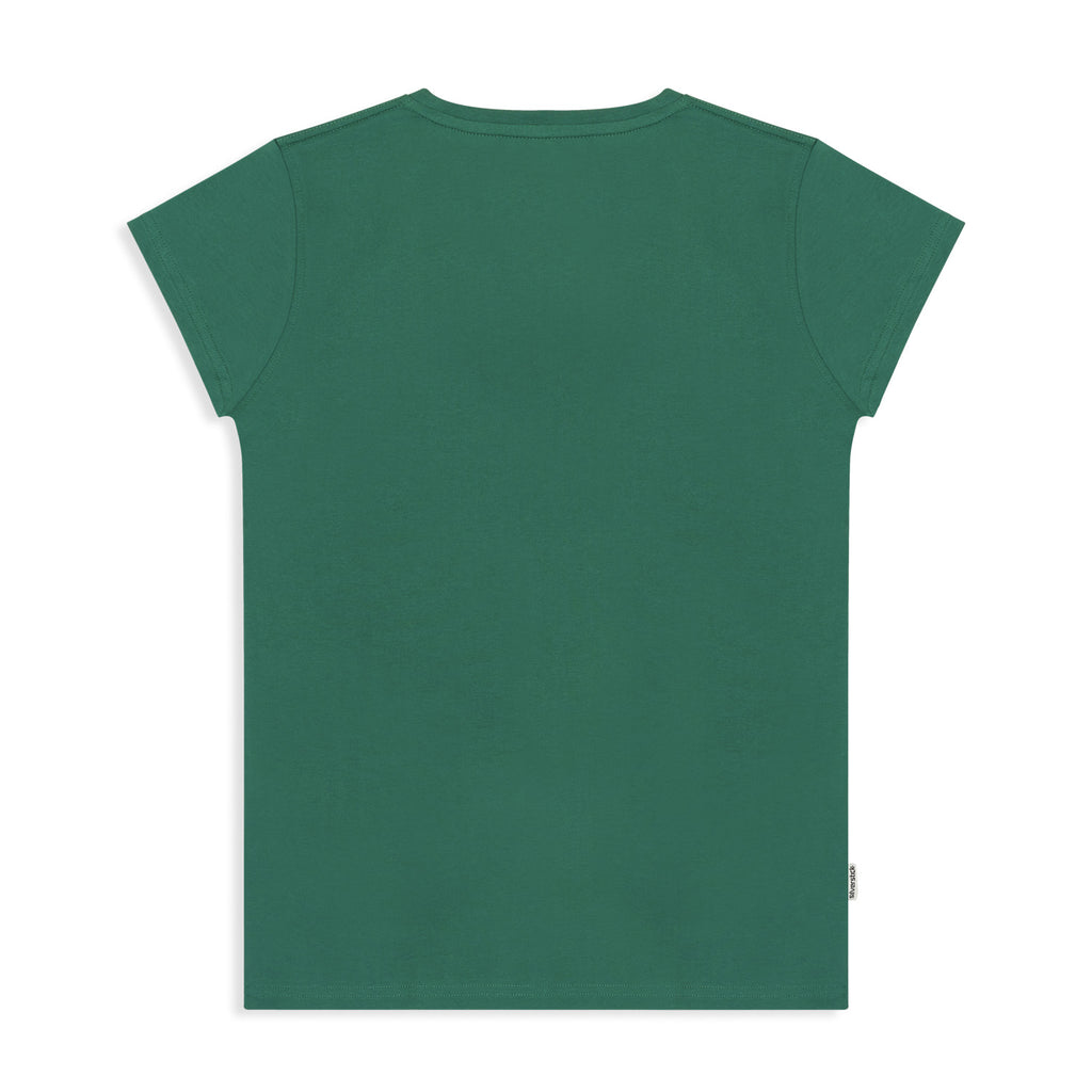 Silverstick Women Adventure Organic Cotton T Shirt Blank Hunter Green Back