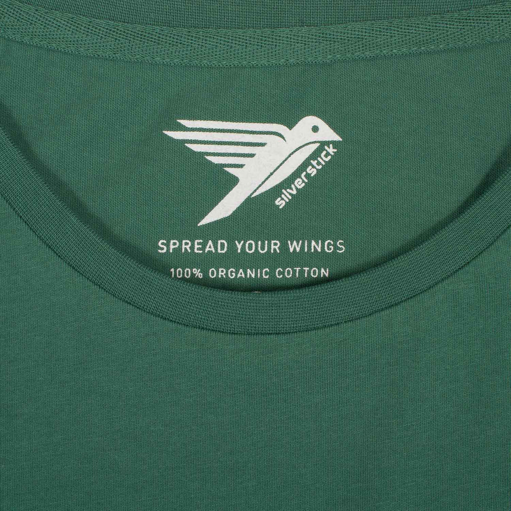 Silverstick Women Adventure Organic Cotton T Shirt Blank Hunter Green Label