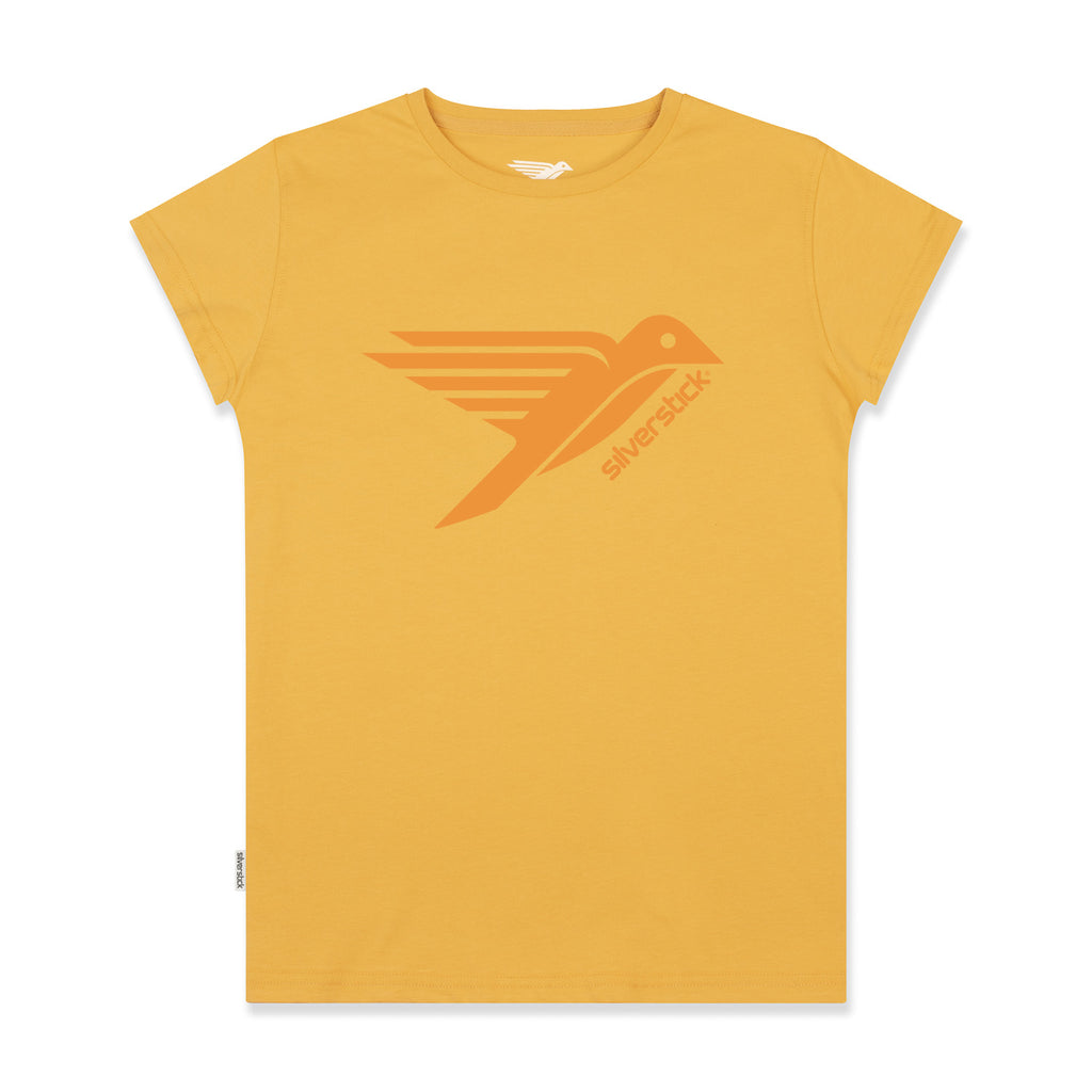 silverstick womens organic cotton original logo maize t shirt front