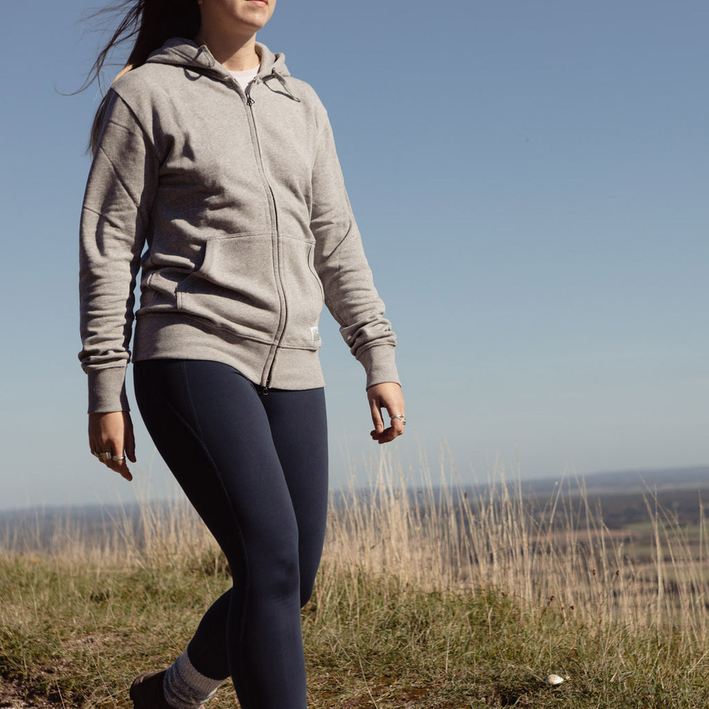 silverstick womens organic cotton zip hoodie tobias ash marl hills