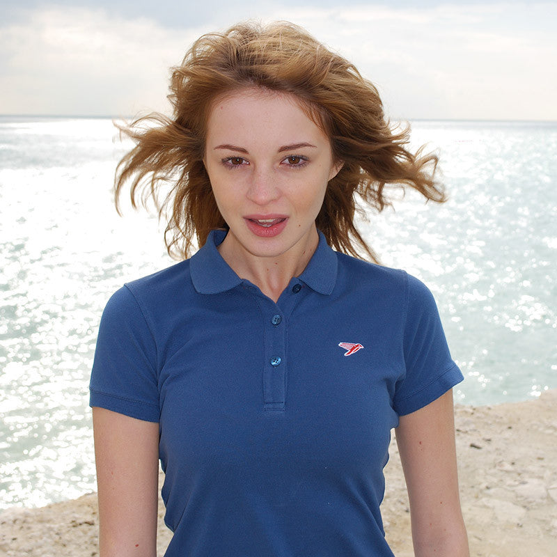 silverstick womens organic cotton earhart navy polo shirt adventure