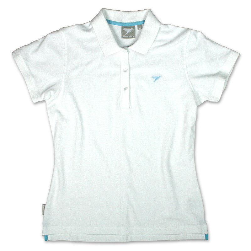 silverstick womens organic cotton earhart white polo shirt
