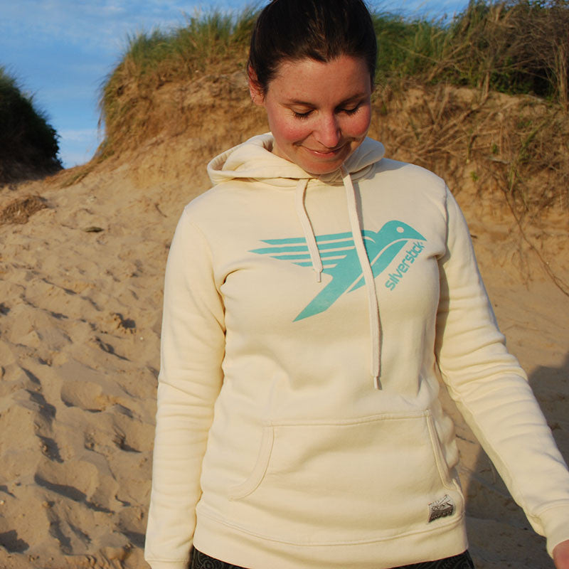 silverstick womens organic cotton lancelin original logo natural hoodie adventure