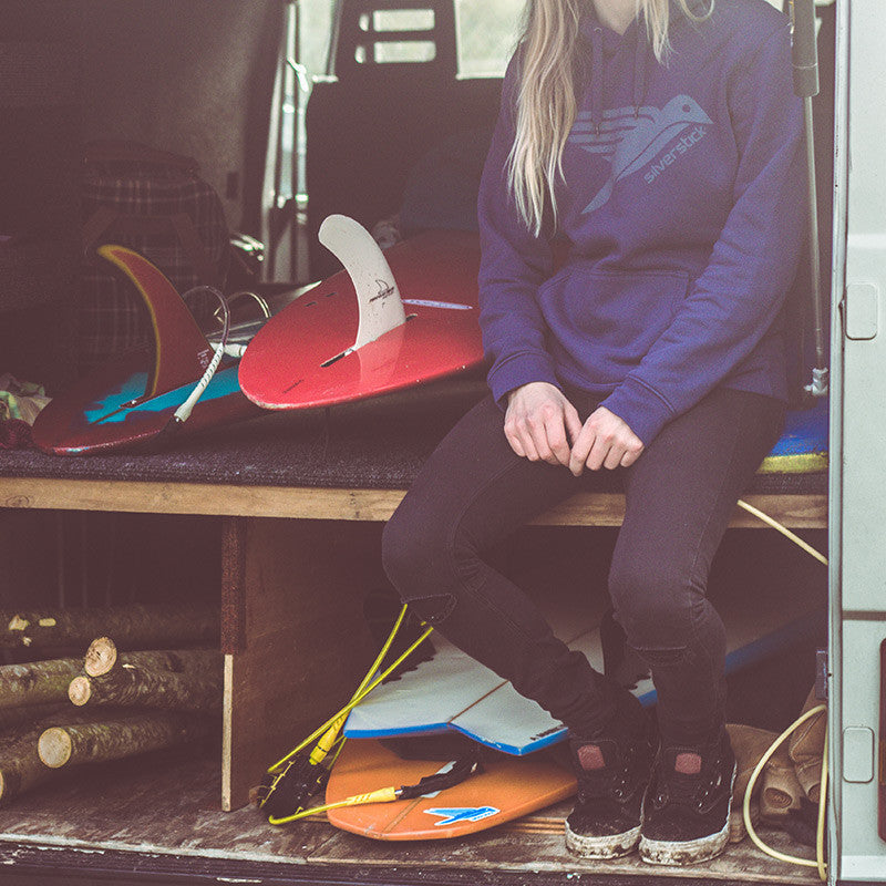 silverstick womens organic cotton lancelin original logo navy hoodie adventure