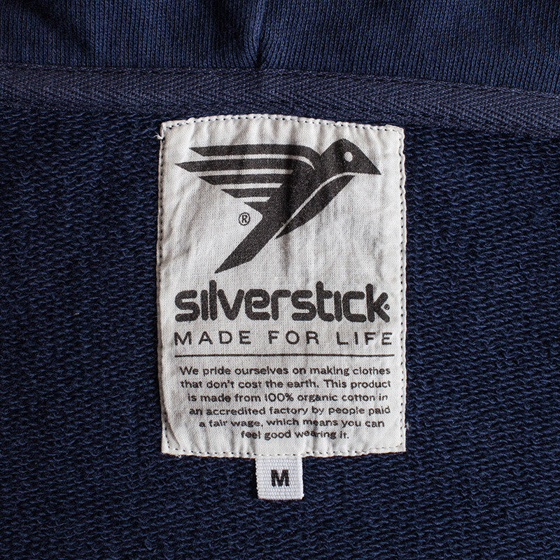 silverstick womens organic cotton tobias navy zip hoodie ethical