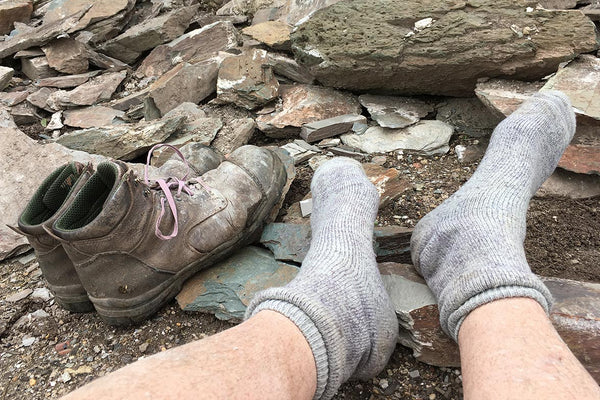 hiking socks thumbs up