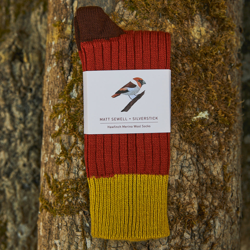 matt sewell hawfinch merino sock