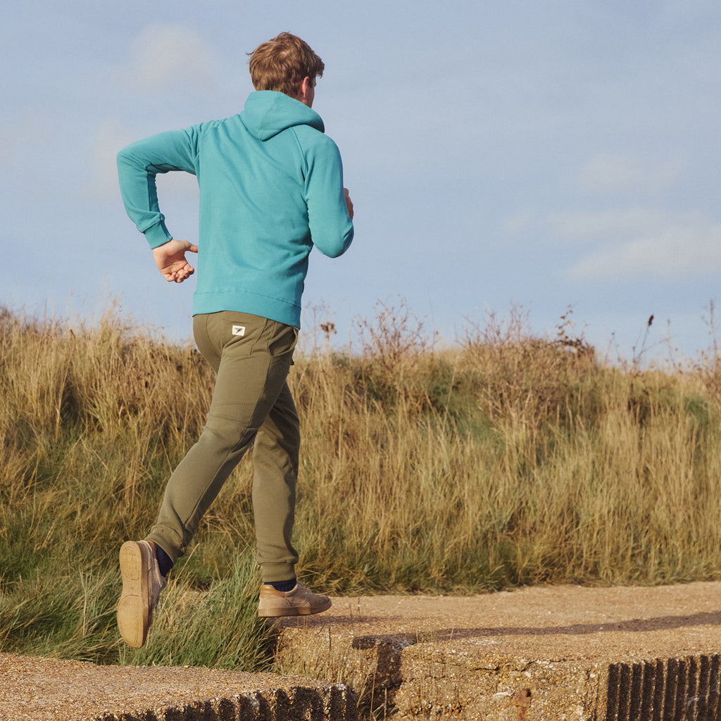 Silverstick Weber Mens Organic Cotton Hoodie Brittany Blue Running