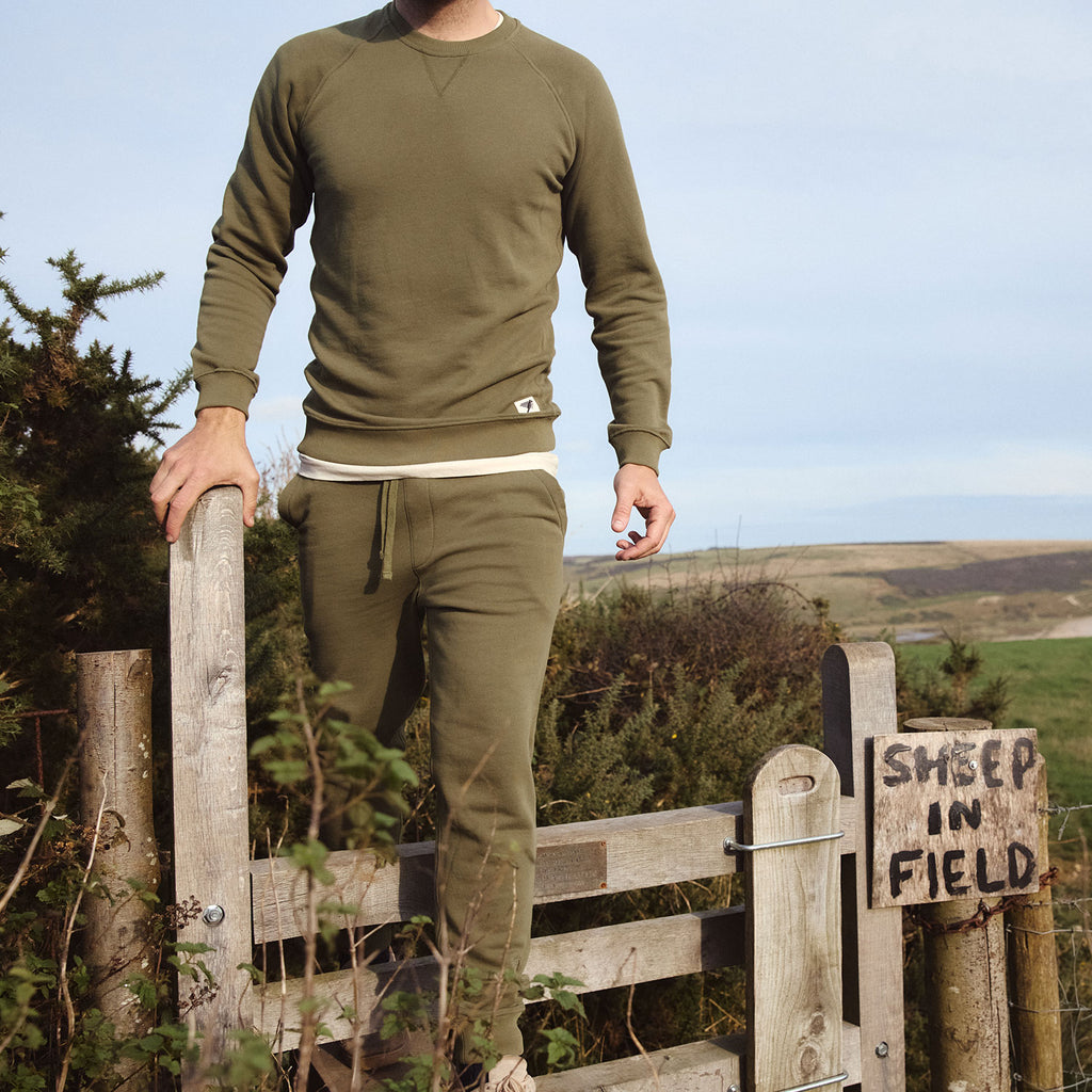 Silverstick Nias Mens Organic Cotton Sweat Olive Label