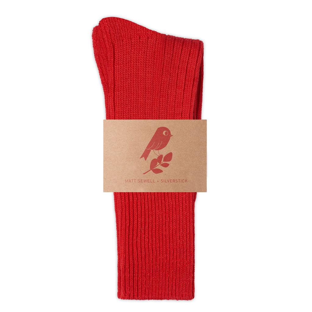 matt sewell silverstick natural wool alpine sock red