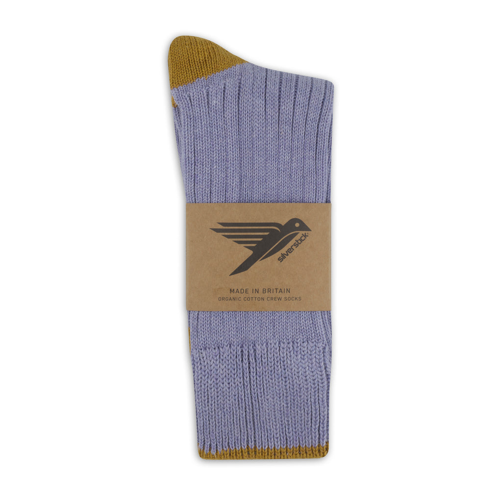 silverstick organic cotton caburn ametista contrast ribbed sock